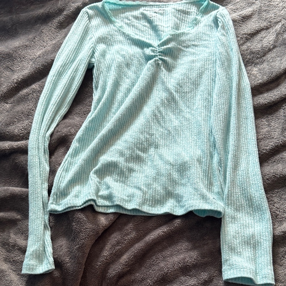 Light Blue Ribbed Top